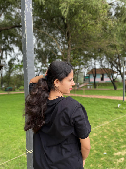 Black Unisex overseas t-shirt with pink pookie (love yourself)