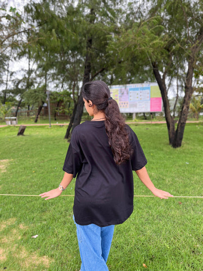 Black Unisex overseas t-shirt with pink pookie (love yourself)